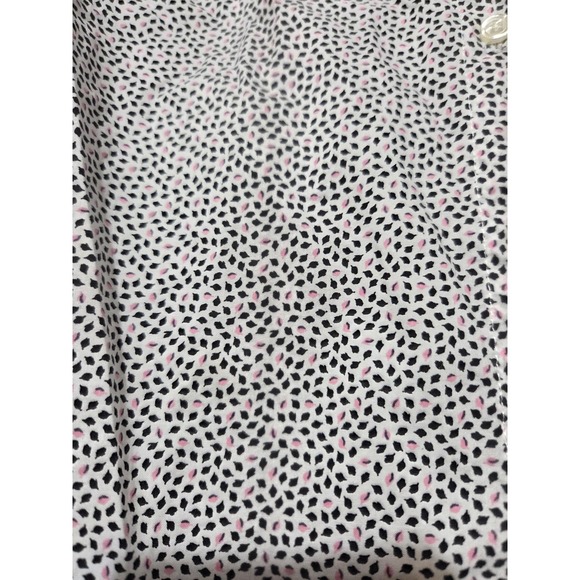 Old Navy Shirt‎ Womens Small White Black Pink Button Down Long Sleeve Patterned - Picture 4 of 7